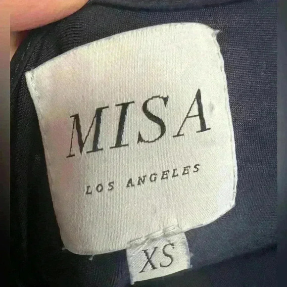 Misa Blue Sleeveless Draped Front V Neck High Low Womens Size XSParty Cocktail - Picture 5 of 5